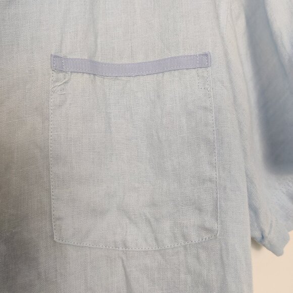 Tenth + Ocean Men's Button Down Blue Shirt Size XL 100% Linen Beach Resort - Picture 4 of 9
